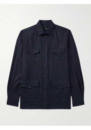Rubinacci - Safari Virgin Wool-Flannel Overshirt - Men - Blue - S