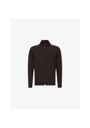 Mens Boggi Milano Mock-Neck Full-Zip Merino-Wool Jumper