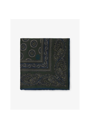 Mens Dunhill Floral Medallion Silk Pocket Square