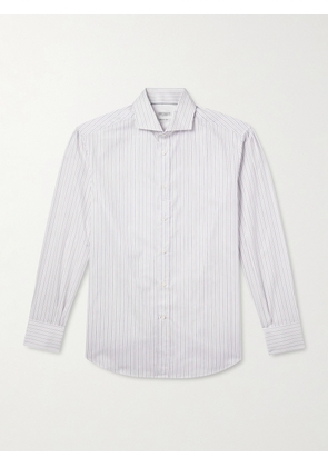 Brunello Cucinelli - Striped Cotton-Poplin Shirt - Men - White - XS