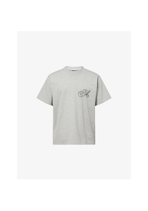 Mens Awake Ny Script Crewneck Cotton-Jersey T-Shirt