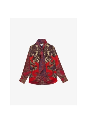 Womens Reiss Jade Paisley-Print Woven Top