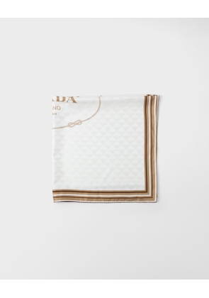 Printed silk twill jacquard scarf 90 x 90 cm