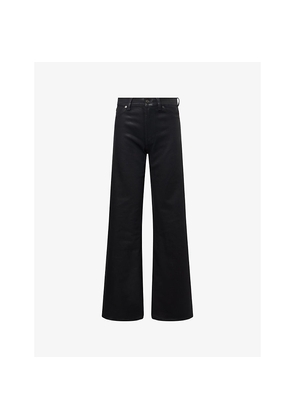 Womens 7 For All Mankind Lotta Wide-Leg Stretch-Denim Jeans