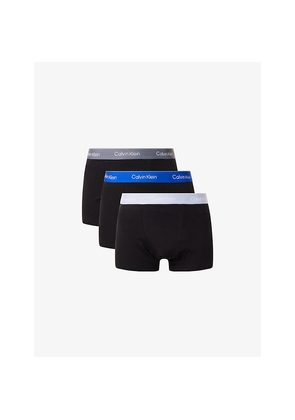 Mens Calvin Klein Icon Pack Of Three Cotton-Jersey Trunks