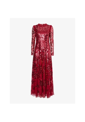 Womens Needle And Thread Rosanna Lattice Sequin Woven Gown