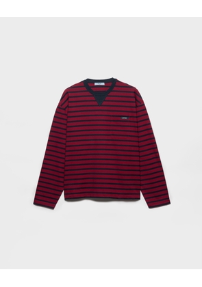 Long-sleeved striped jersey T-shirt