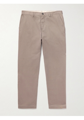 Sunspel - Straight-Leg Cotton-Drill Trousers - Men - Brown - 28W 32L