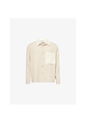 Mens Kartik Research Crochet Pocket Long-Sleeve Cotton Shirt