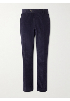 UMIT BENAN - Tony Tapered Cotton and Cashmere-Blend Corduroy Trousers - Men - Blue - IT 46