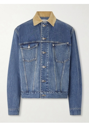 JW Anderson - Corduroy-Trimmed Denim Jacket - Men - Blue - S