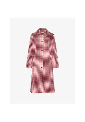 Womens Omnes Charleston Gingham Woven Trench Coat