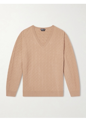 TOM FORD - Cable-Knit Wool Sweater - Men - Brown - IT 46