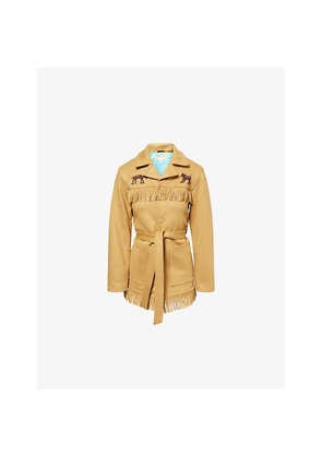 Womens Mother The Roadside Belted Stretch-Woven Jacket