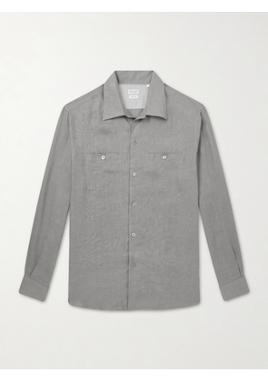 Brunello Cucinelli - Linen Shirt - Men - Gray - S