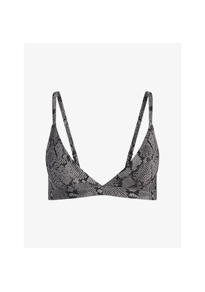 Womens Skims Fits Everybody Snake-Print Triangle Bralette