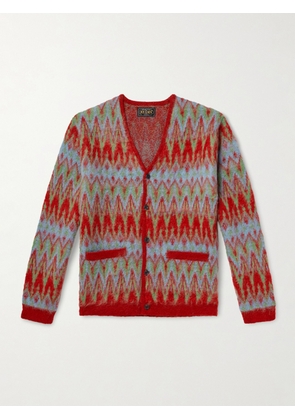 Beams Plus - Jacquard-Knit Cardigan - Men - Red - S