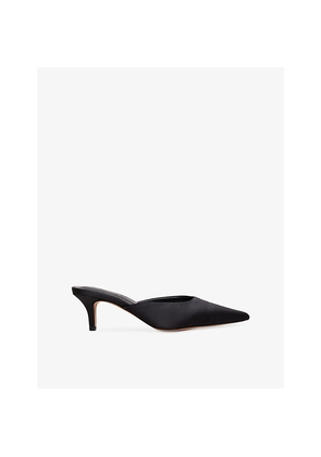 Womens Phase Eight Pointed-Toe Satin Heeled Mules