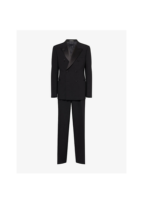 Mens Emporio Armani Double-Breasted Straight-Leg  Wool-Silk Blend Three-Piece Tuxedo Suit