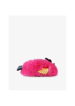 Womens Kurt Geiger London Eagle Fluff Faux-Fur Slippers