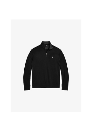 Mens Polo Ralph Lauren Brand-Embroidered Half-Zip Cotton-Blend Sweatshirt