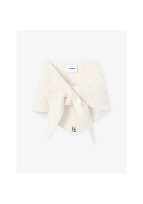 Womens Sandro Cable-Knit Wool and Cashmere-Blend Bandana