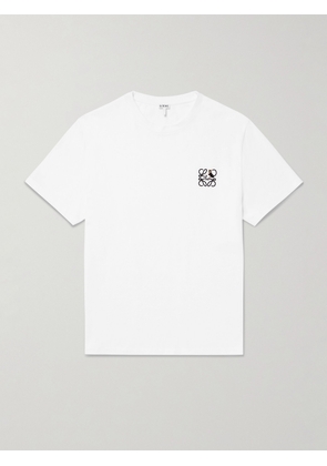 LOEWE - Logo-Embroidered Cotton-Jersey T-Shirt - Men - White - XXS
