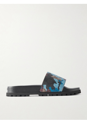 Gucci - Printed Coated-Canvas Slides - Men - Blue - UK 7