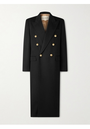 Valentino Garavani - Double-Breasted Virgin Wool Coat - Men - Black - IT 46