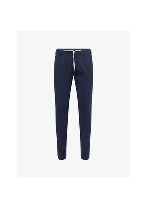 Mens Eleventy Straight-Leg Tapered Cotton Blend Trousers
