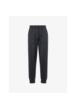 Mens John Smedley Elasticated-Waist Relaxed-Fit Wool Trousers