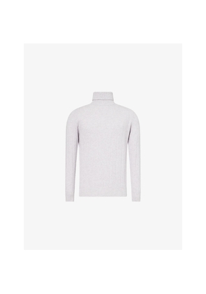 Mens Eleventy Roll-Neck Ribbed Cashmere Jumper