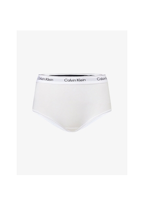 Womens Calvin Klein Icon Branded Cotton and Modal-Blend Boy Shorts