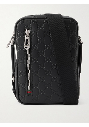 Gucci - Arabella Logo-Debossed Leather Messenger Bag - Men - Black