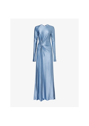 Womens Victoria Beckham Twist Long-Sleeves Stretch-Woven Gown