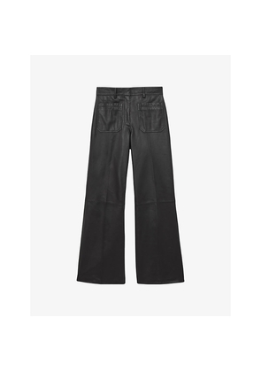 Womens Reiss Priya High-Rise Leather Trousers