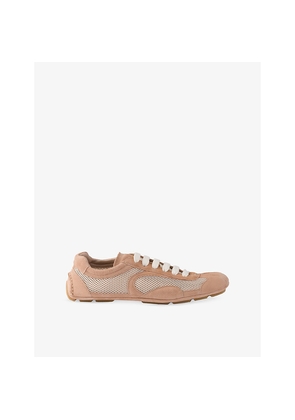 Womens Prada Montecarlo Suede and Mesh Trainers