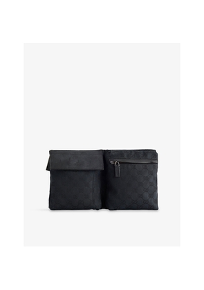 Mens Reselfridges Pre-Loved Gucci GG Double-Pocket Canvas Belt Bag