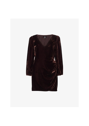 Womens Paige Lawry Wrap-Front Woven Mini Dress