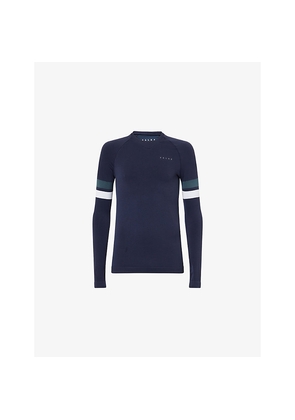 Mens Falke Ergonomic Sport System Logo-Print Striped Stretch-Woven Sports Top