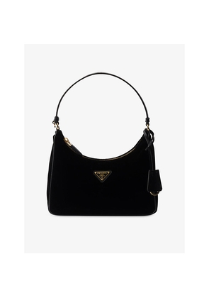 Womens Prada Re-Edition 2005 Mini Velvet and Leather Shoulder Bag