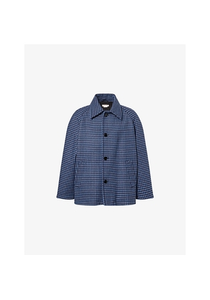 Mens Marni Check-Print Relaxed-Fit Wool Jacket