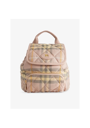 Womens Burberry Horseshoe Mini Woven Backpack