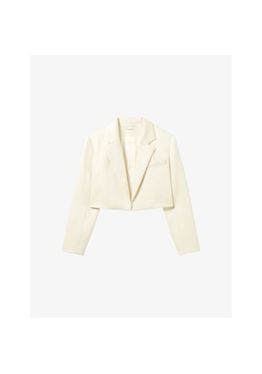 Womens Claudie Pierlot Tailored Cropped Satin Jacket
