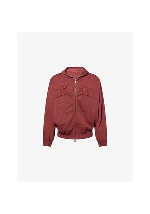 Mens New Era Washed Zip Cotton-Jersey Hoody