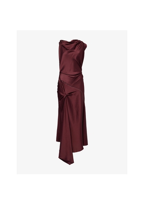 Womens Victoria Beckham Draped Slim-Fit Woven Midi Dress