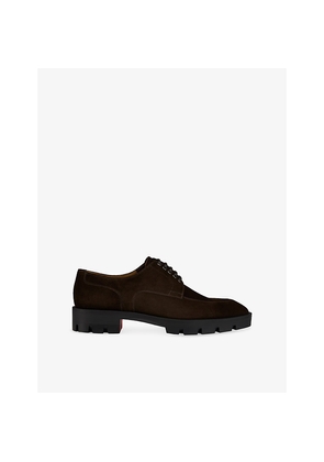 Mens Christian Louboutin Davisol Lion Flat Derby Leather Shoes