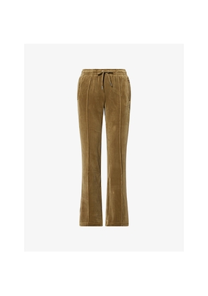 Womens Juicy Couture Tina Rhinestone-Logo Velour Jogging Bottoms