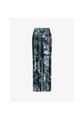 Womens Dries Van Noten Portias Straight-Leg Woven Trousers