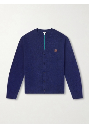 LOEWE - Logo-Embroidered Wool-Blend Cardigan - Men - Blue - S